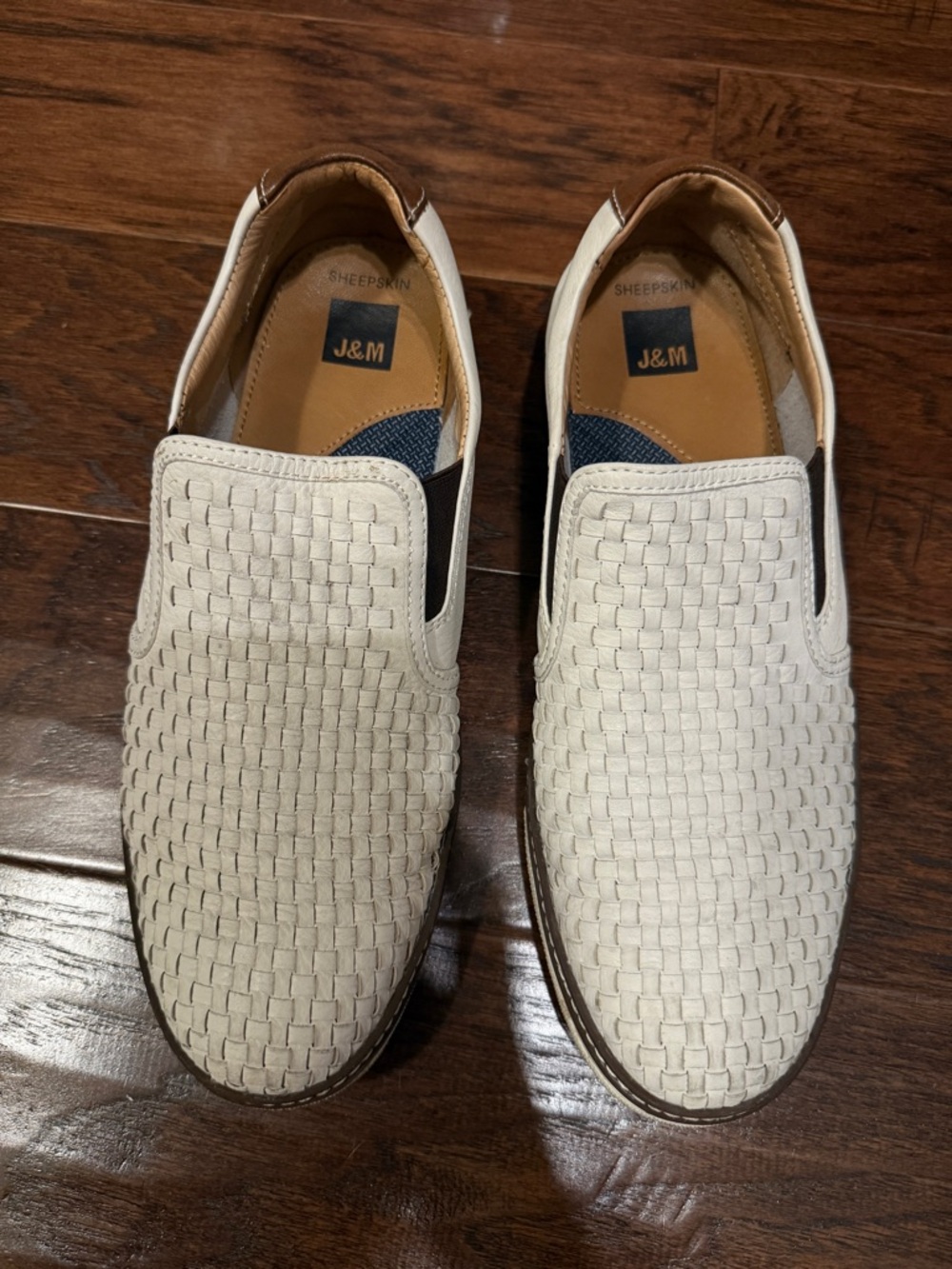 Johnston murphy Men’s Cream Woven Slip-On Shoes